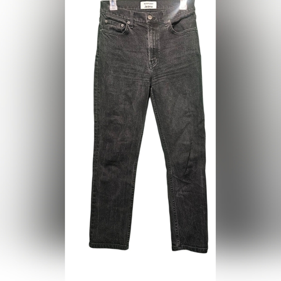 Reformation Denim - Reformation 27 Liza High Straight Leg Faded Black EUC Waist 29 Inseam 26